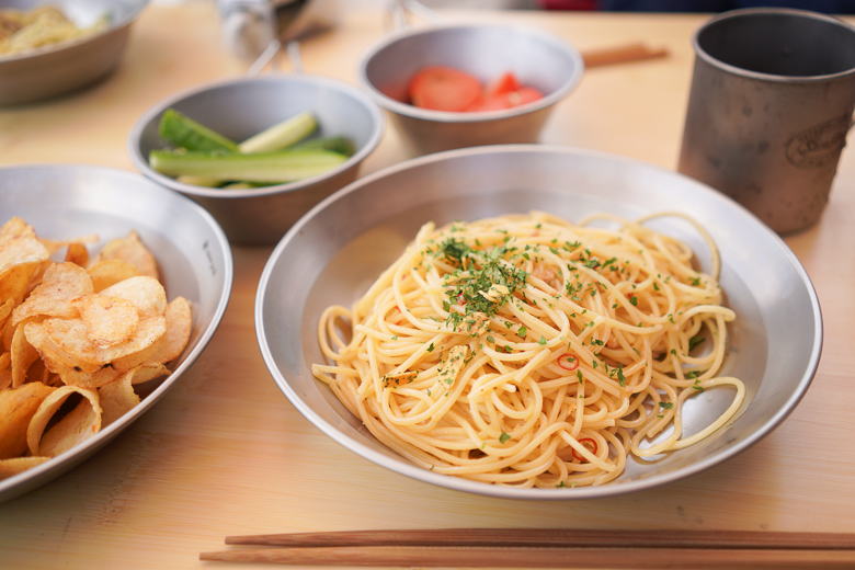 戸隠キャンプ場で昼食