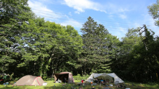 平湯キャンプ場の朝