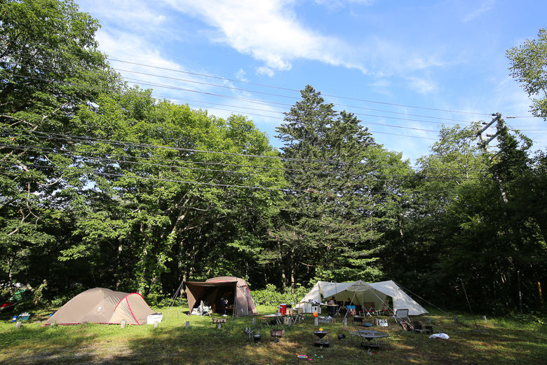 平湯キャンプ場の朝