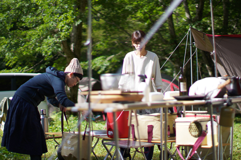 平湯キャンプ場の朝