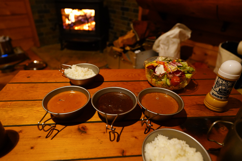 北軽井沢スウィートグラス ハンモックキャビンで夕食
