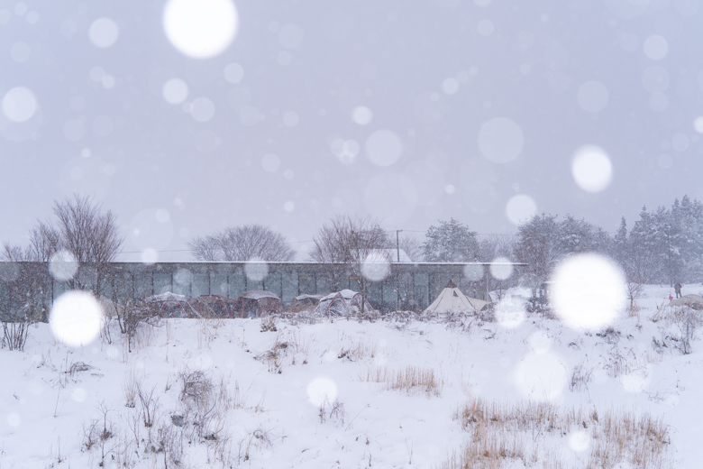 スノーピーク Headquartersの雪景色