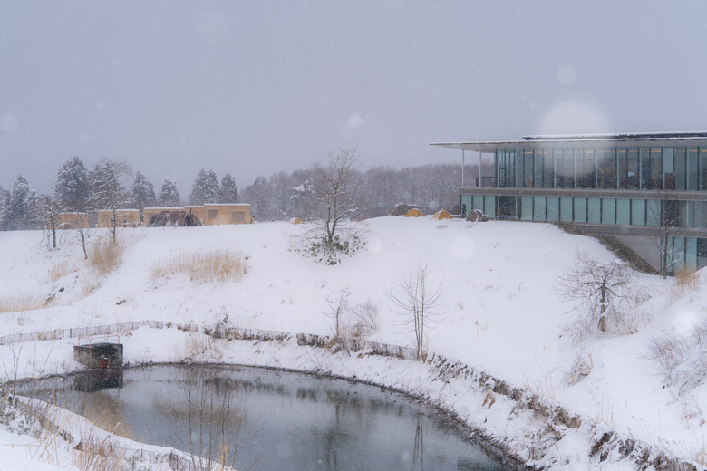 スノーピーク Headquartersの雪景色