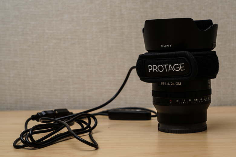 PROTAGE 結露 防止 レンズ ヒーター 「FE 24mm F1.4 GM」に取り付け