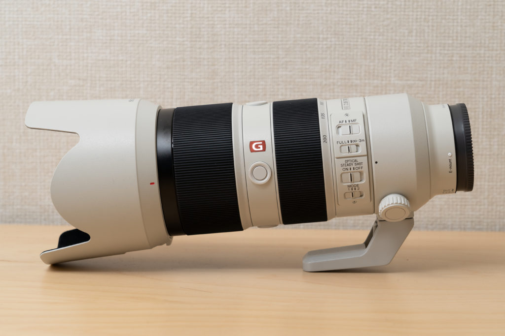 SONY FE 70-200mm F2.8 GM OSSに純正三脚座がついた状態