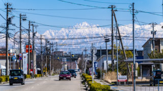 高岡市から見る立山連峰