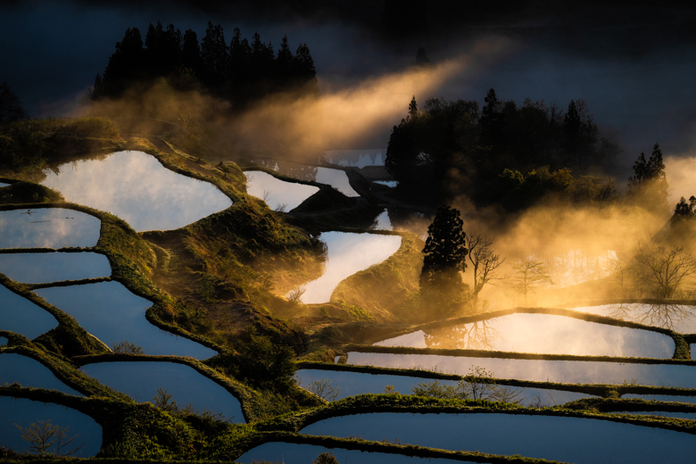 星峠の棚田の朝