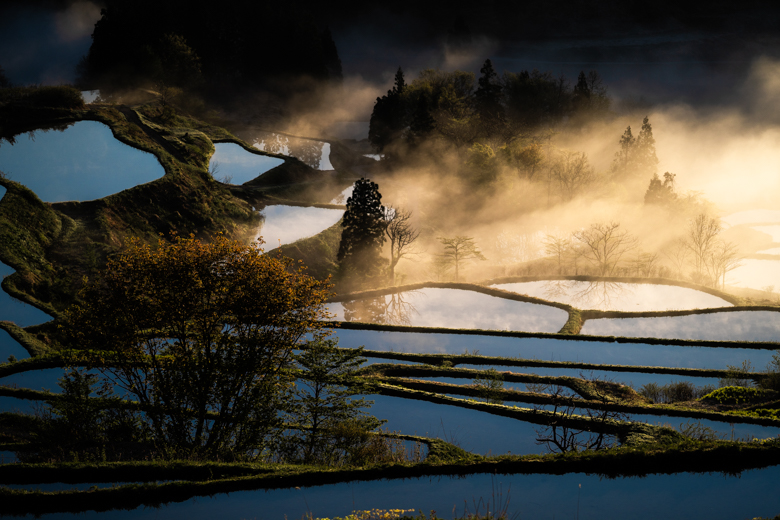 星峠の棚田の朝